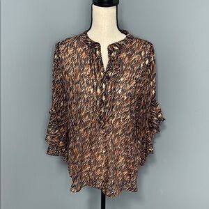 Vince Camuto Women’s Brown/Blue Blouse Sz M
